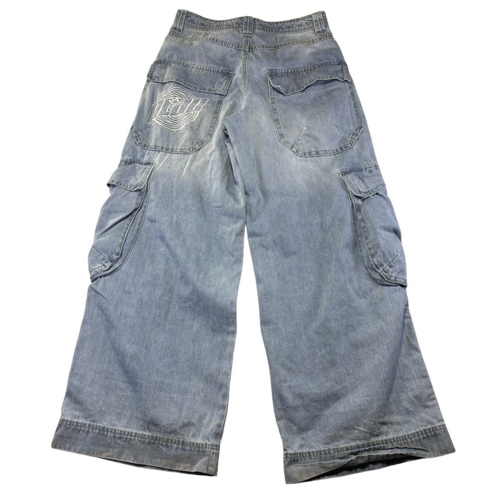 ALAB 26" Mega Jeans Mens 30x30 Blue Light Wash Baggy Wide Leg Cargo Denim Pants